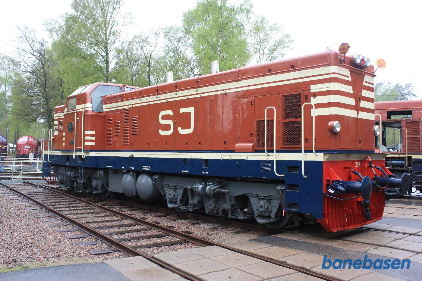 Et af de store svensk diesellokomotiver ved drejeskiven