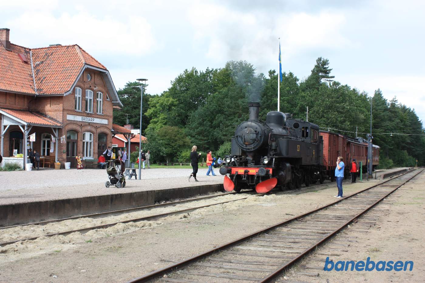 Så holder damptoget til Sankt Olof klar i perronsporet