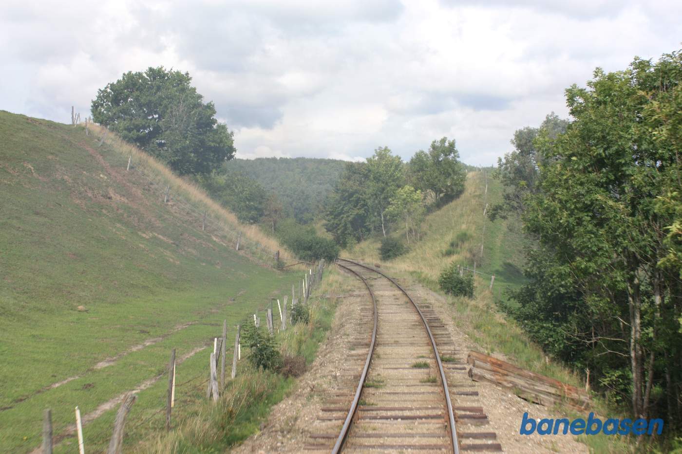 Et bagskud fra toget til Sankt Olof et sted på strækningen mellem Brösarp og Ravlundabro