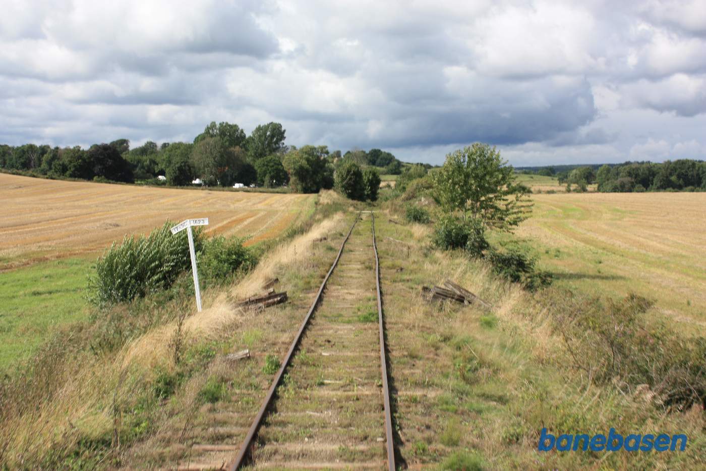 Et bagskud fra toget til Sankt Olof et sted på strækningen mellem Brösarp og Ravlundabro