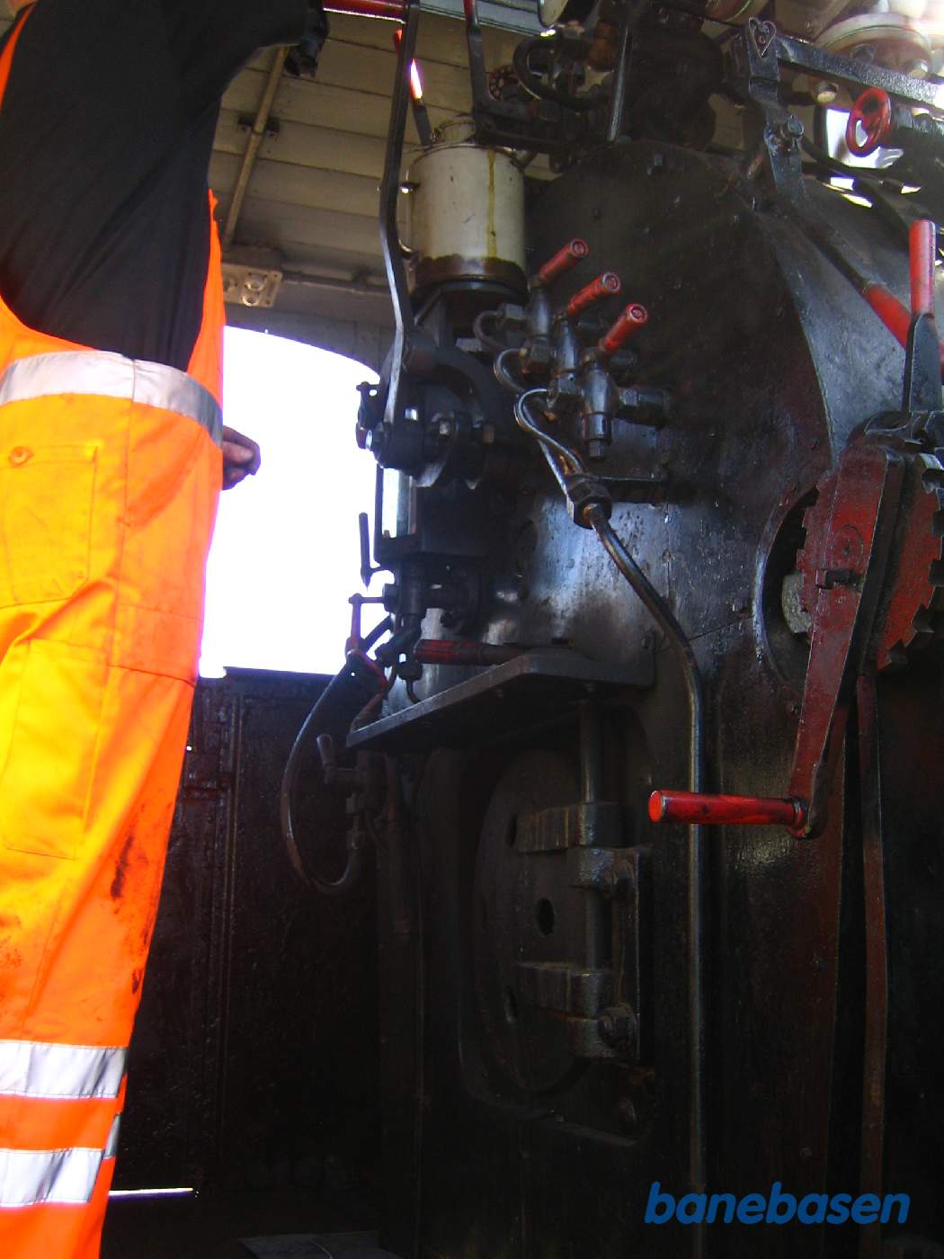 Et vue op på førerpladsen. Der kom kun 3-4 gæster med hver gang