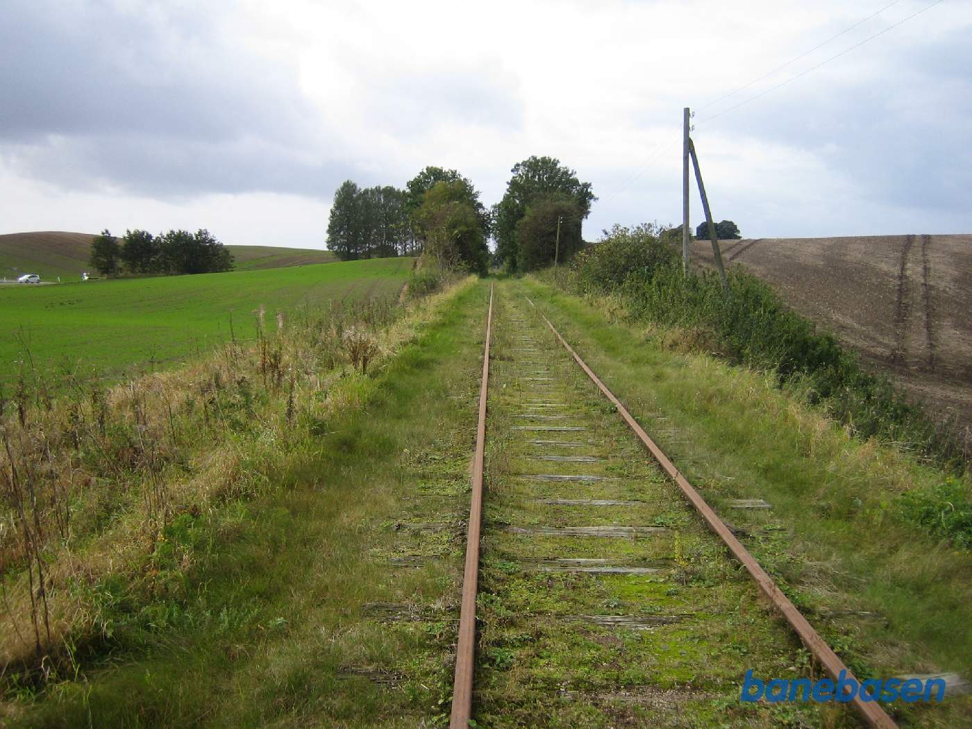 Et vue fremad mod Assens, Ebberupvej 323 skimtes ude til venstre