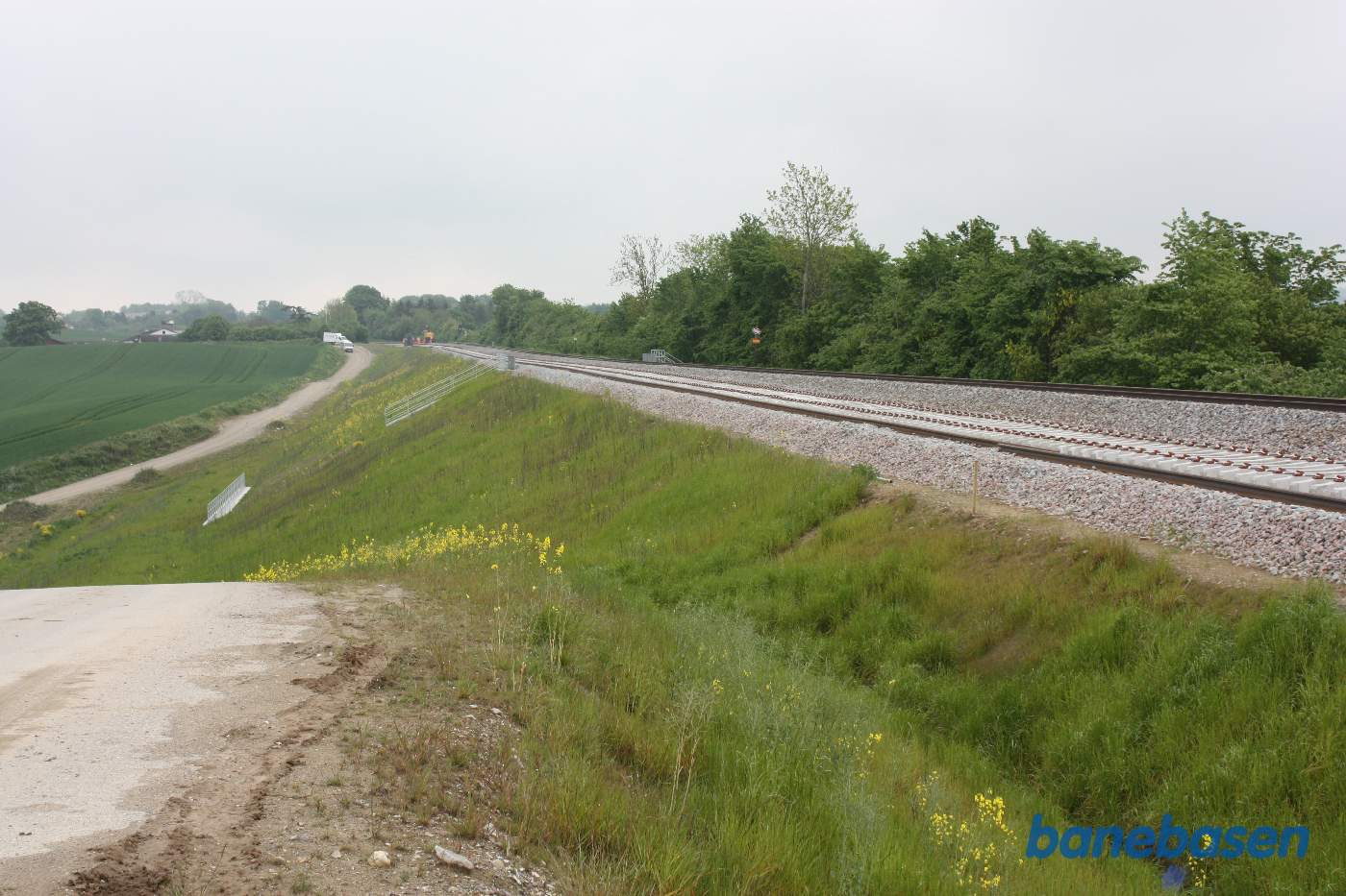 Den nye gennemføring af Elverdamsåen med faunapassage øverst, set i retning mod Hvalsø Den nye gennemføring af Elverdamsåen med faunapassage øverst, set i retning mod Hvalsø