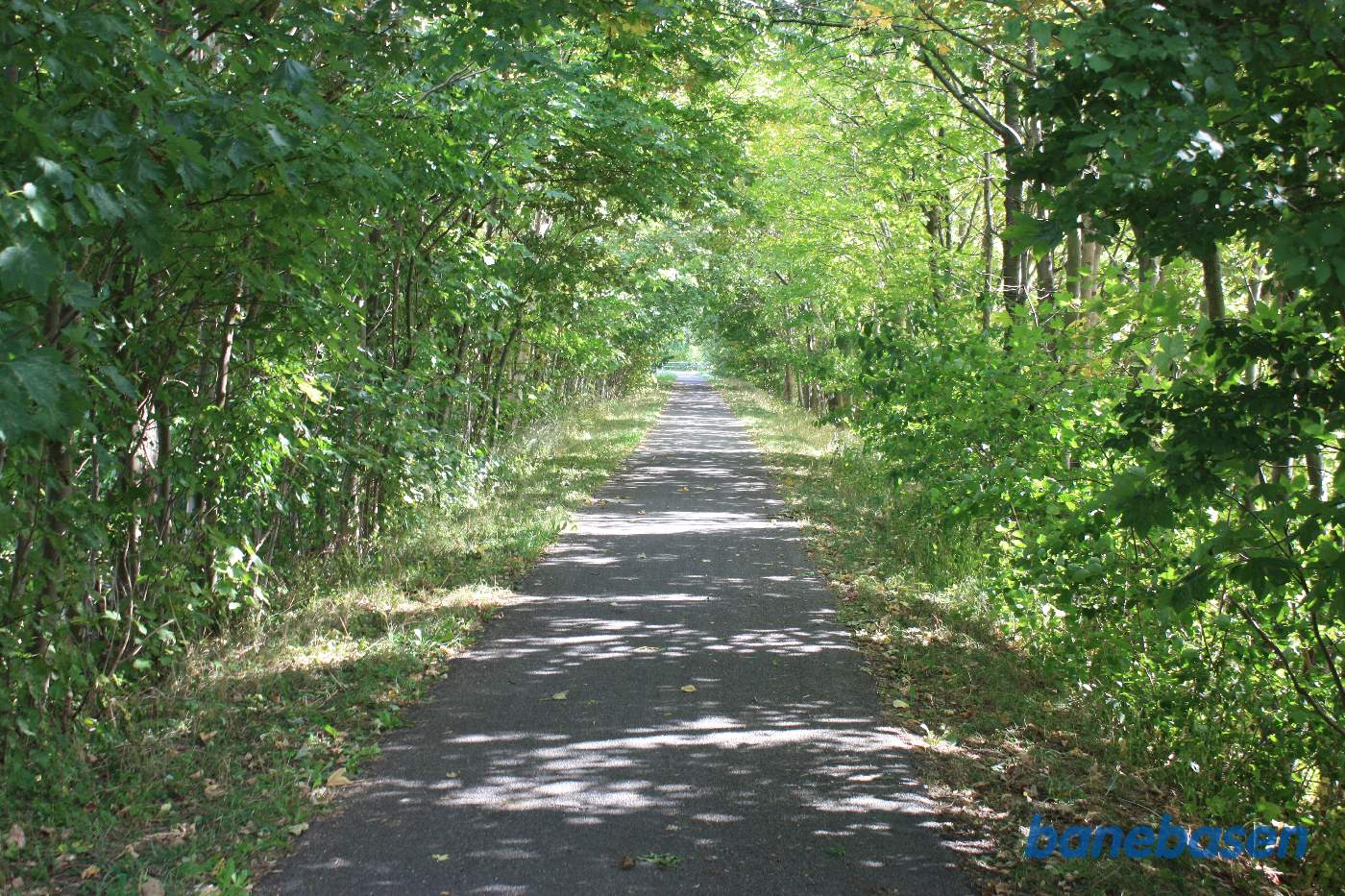 Vi står på en anden overkørsel ved Fejleregårdsvejen og kigger i retning mod Nexø