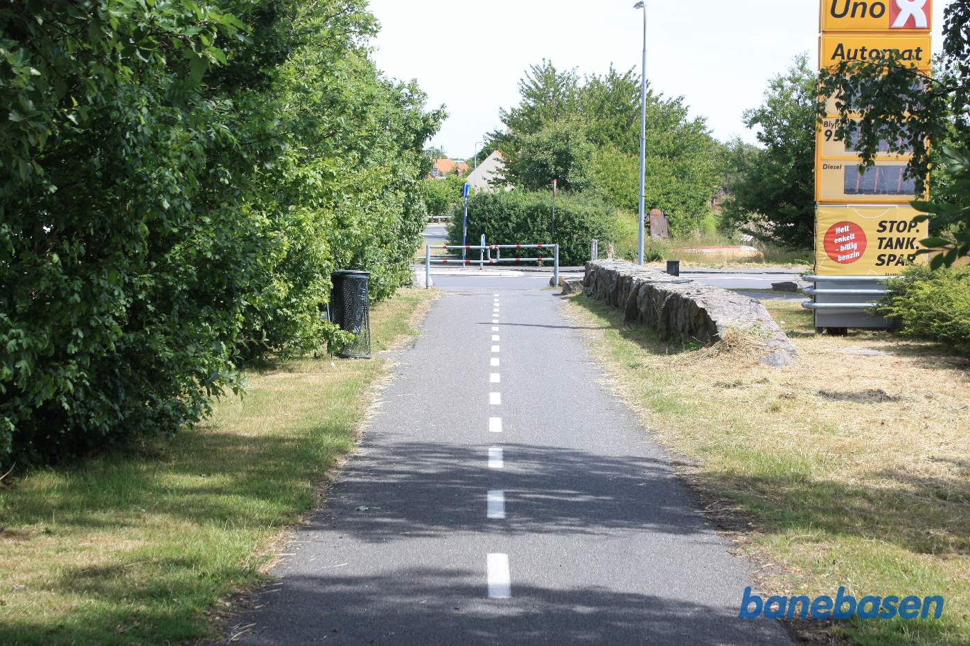 Her ender stien, vi ser i retning af Nexø station Her ender stien, vi ser i retning af Nexø station