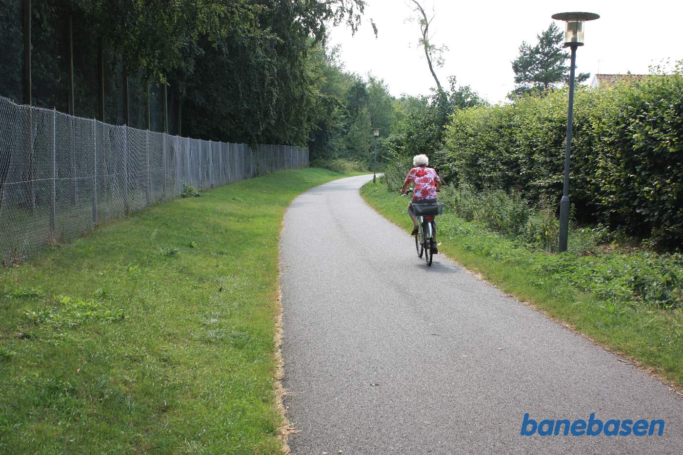 Vi kigger mod Rønne N fra Allingebanens tracé