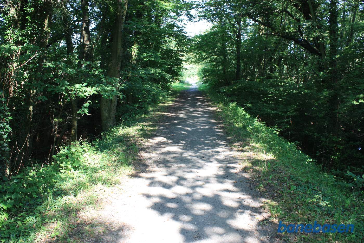 Vi står på banedæmningen ved Bakkebækken og kigger mod Sandvig Vi står på banedæmningen ved Bakkebækken og kigger mod Sandvig