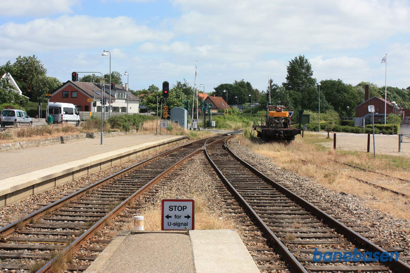 Udkørselsenden set i retning mod Nykøbing Sj.