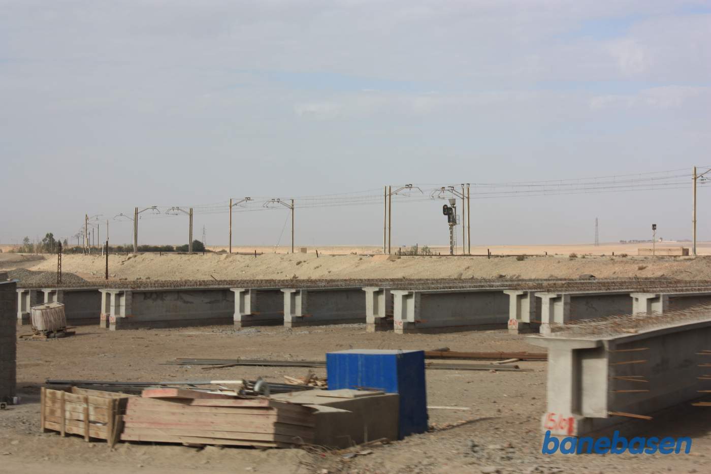 Byggematerialer til udbygning af banen til dobbeltspor