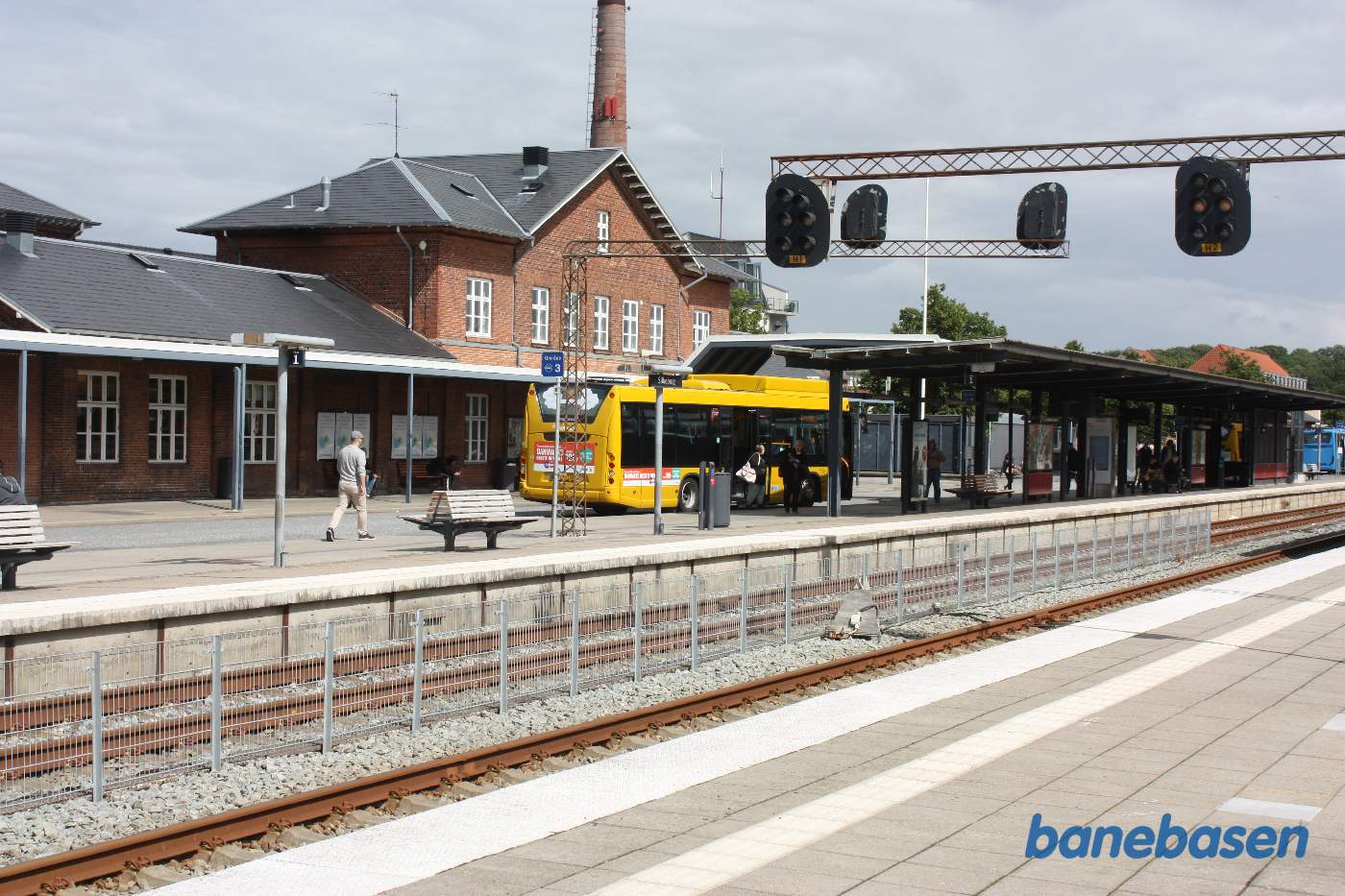 Stationsbygningen set fra perronen Stationsbygningen set fra perronen