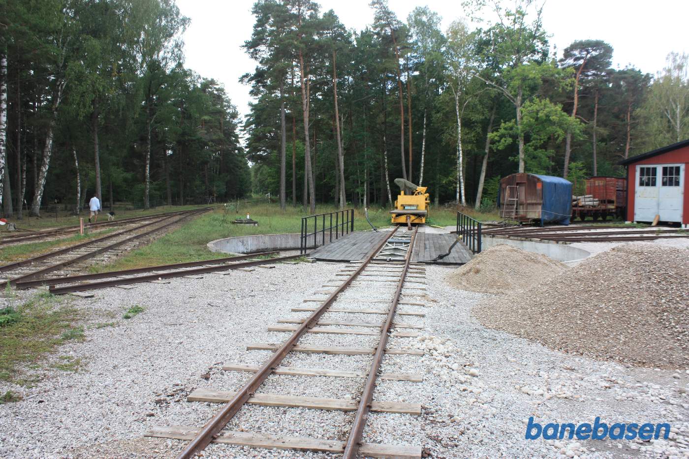 Drejeskiven og remisen til højre