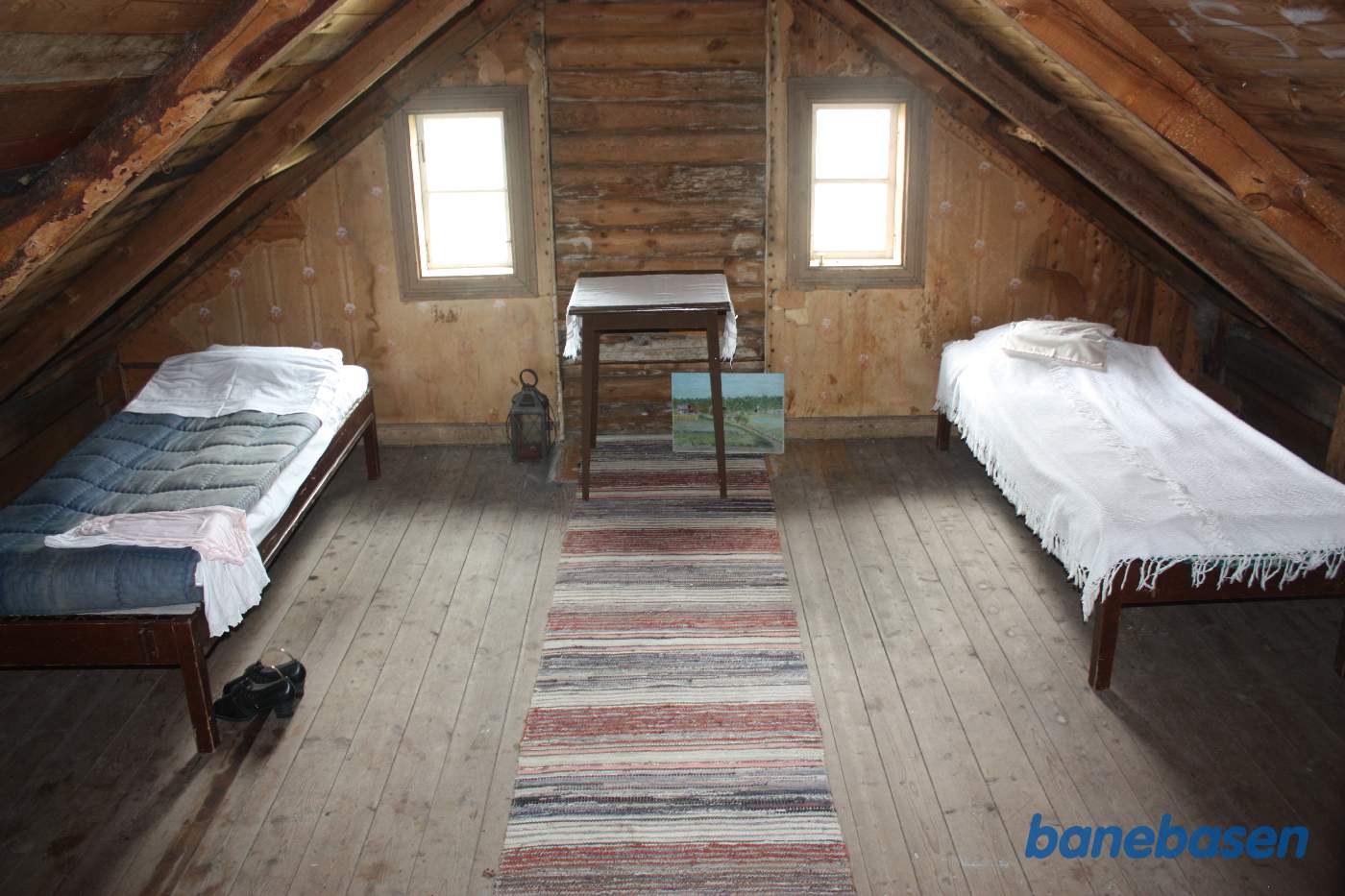 Soveværelset oppe under taget