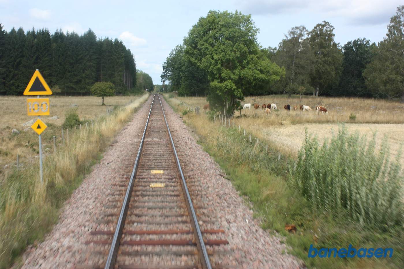 Et bagskud på strækningen mellem Berga og Kalmar