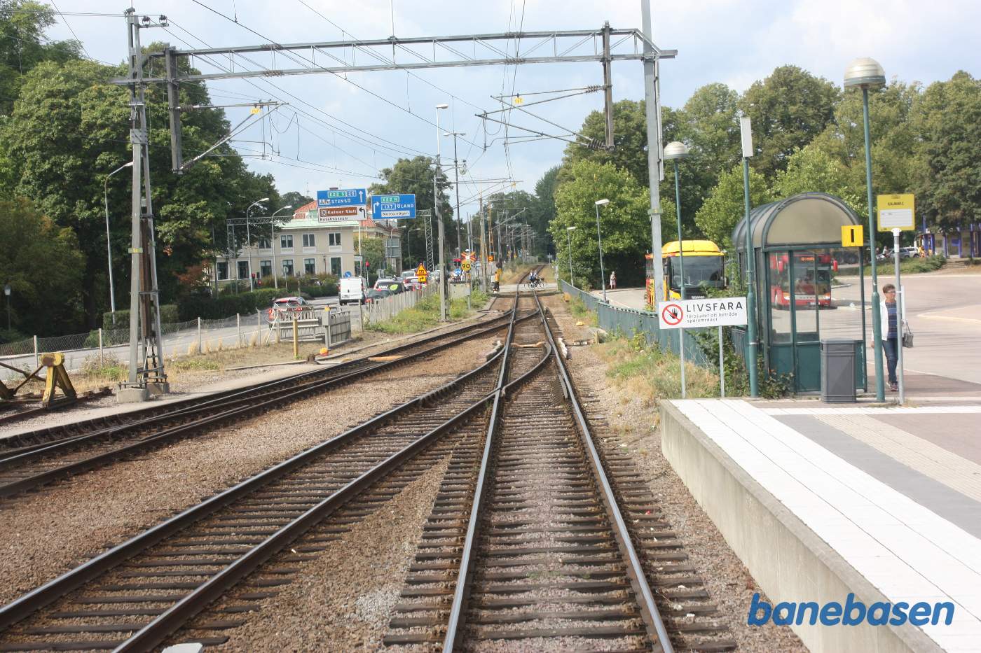 Et bagskud, på vej ind på Kalmar station