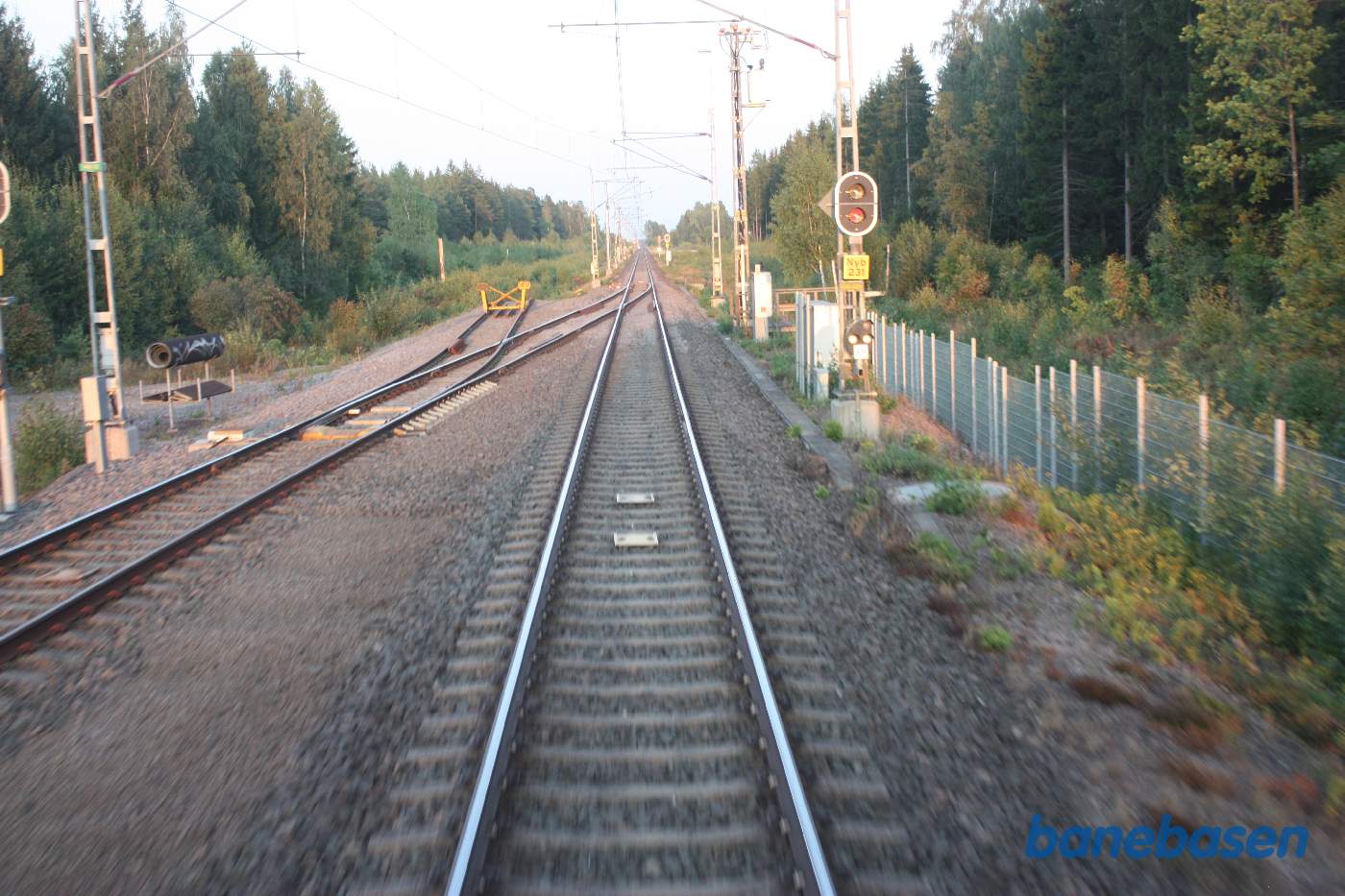 Et bagskud, på vej ind på Nybro station