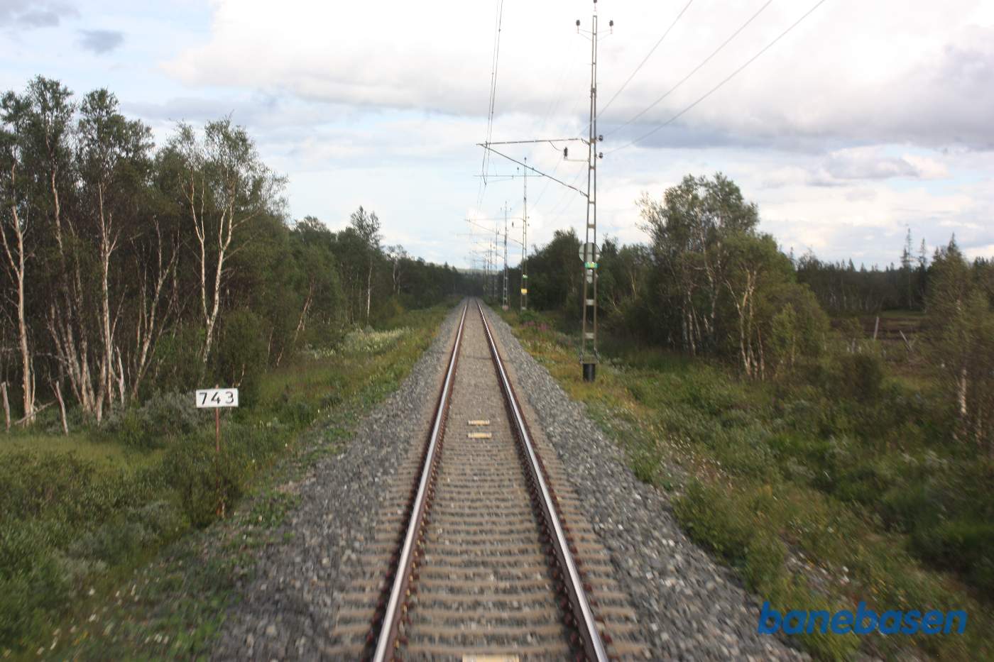 Et bagskud et sted på strækningen mellem Östersund og Storlien, her ved km 743