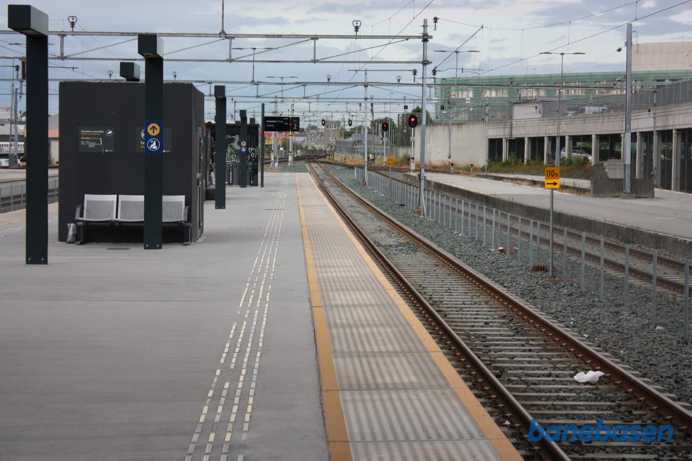 Et vue ud over stationsområdet i nordlig retning