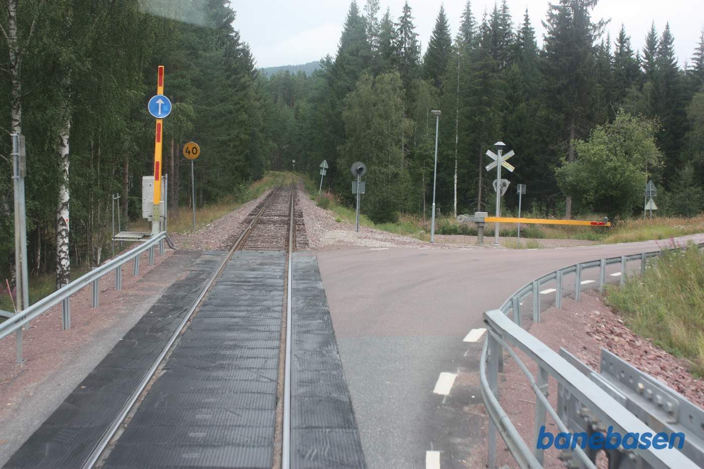 Et bagskud et sted på strækningen mellem tømmerpladsen og Mora, her på vej tilbage over den kombinerede jernbane- og vejbro