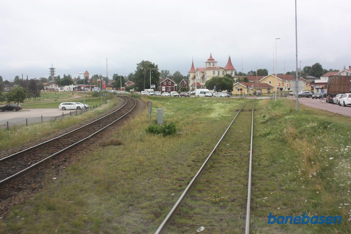 Et bagskud af det sted, hvor de 2 baner løber sammen, i udkanten af Mora