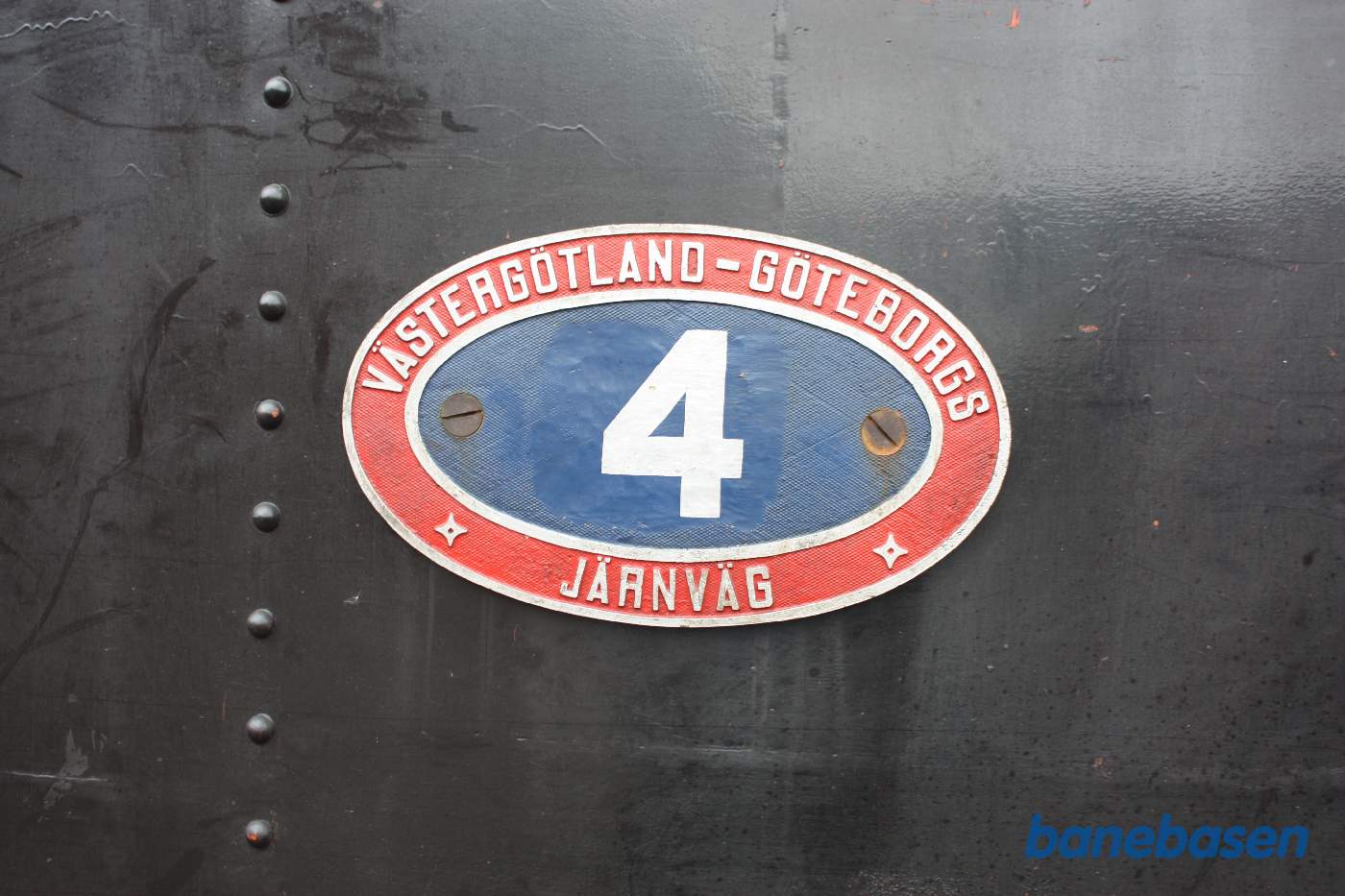 Nærbillede af lokomotivpladen