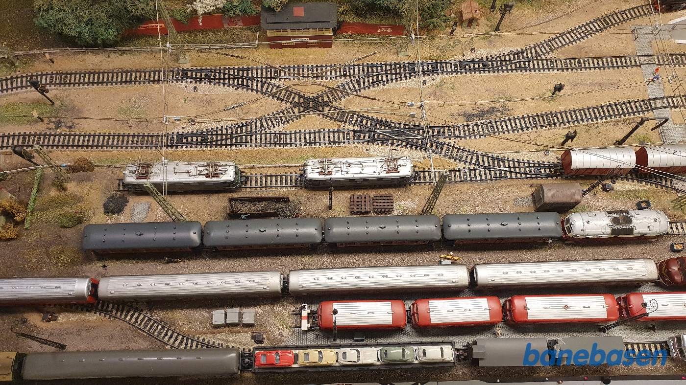 Luftfoto af sporområdet på den store station Luftfoto af sporområdet på den store station