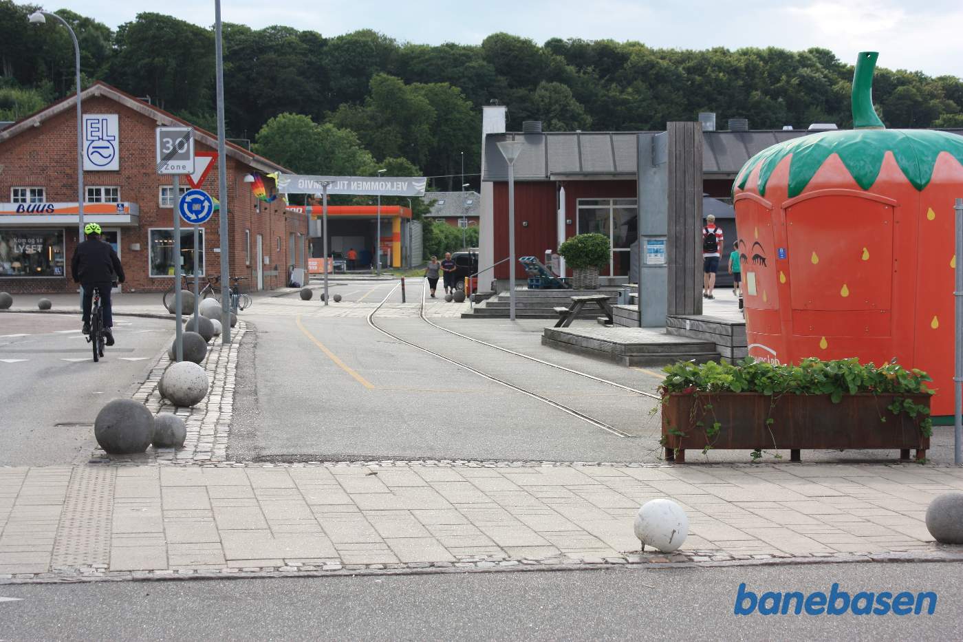 Den nye havnestation set i retning mod stationen Den nye havnestation set i retning mod stationen