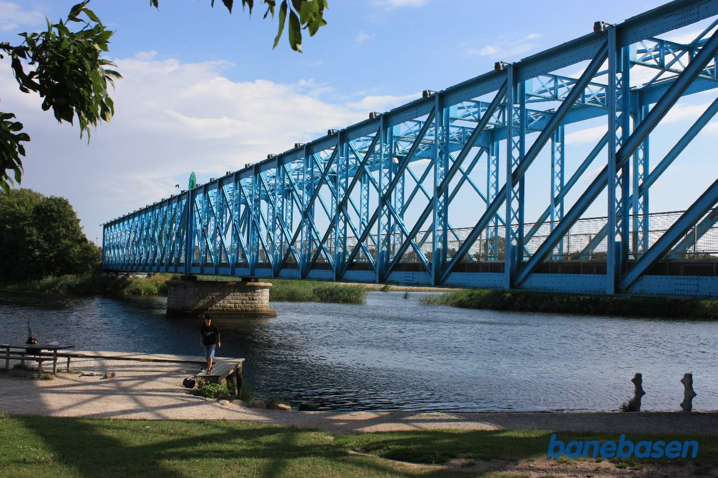 Randers - Grenå banens bro over Gudenåen set fra siden Randers - Grenå banens bro over Gudenåen set fra siden