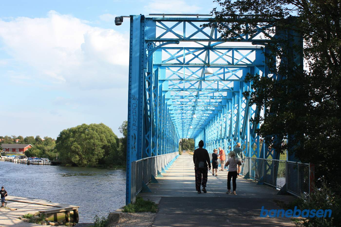 Randers - Grenå banens bro over Gudenåen set fra enden