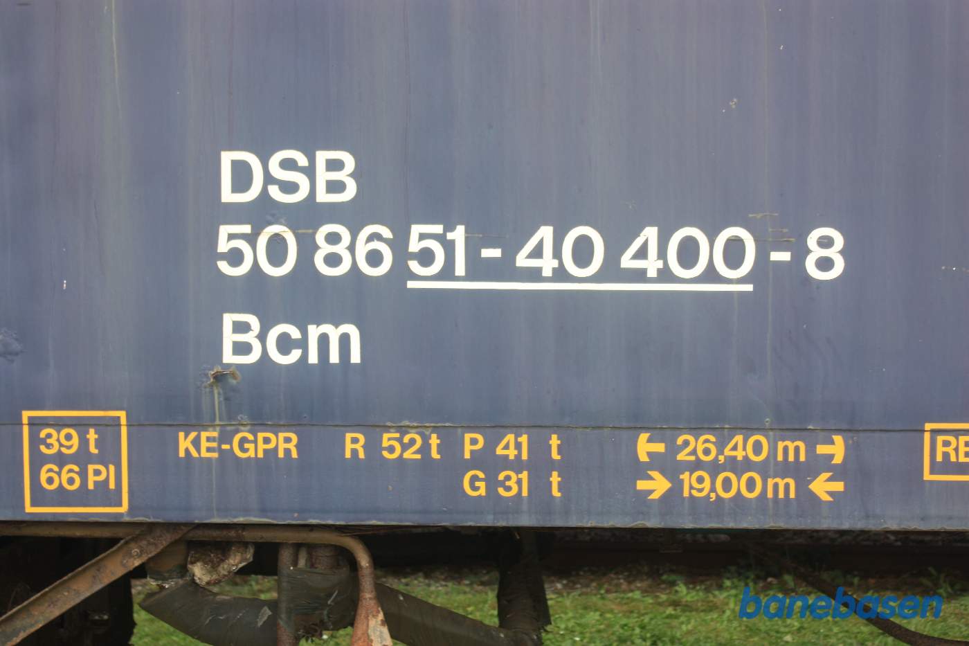 Billede af vognens påskrifter