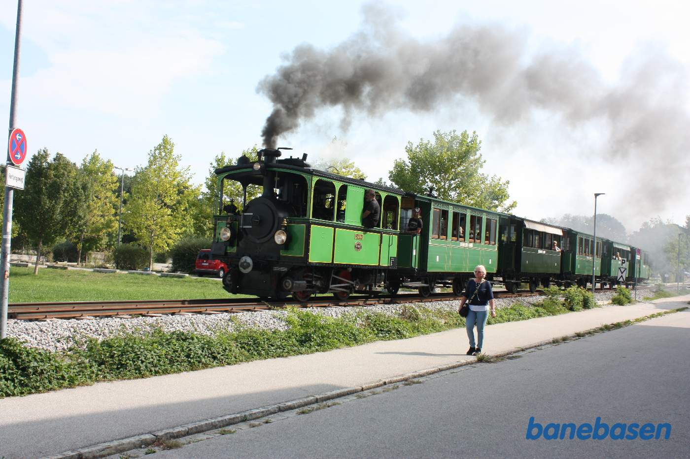 Damptoget på vej fra søen til Prien station