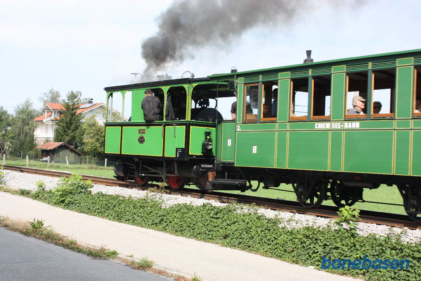 Damptoget på vej fra søen til Prien station