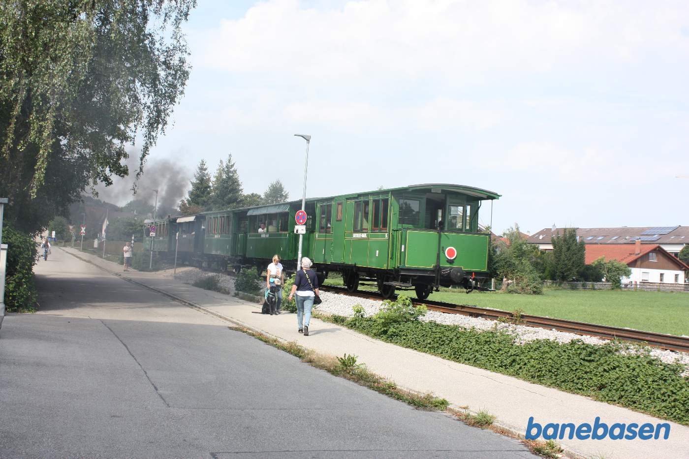 Damptoget på vej fra søen til Prien station