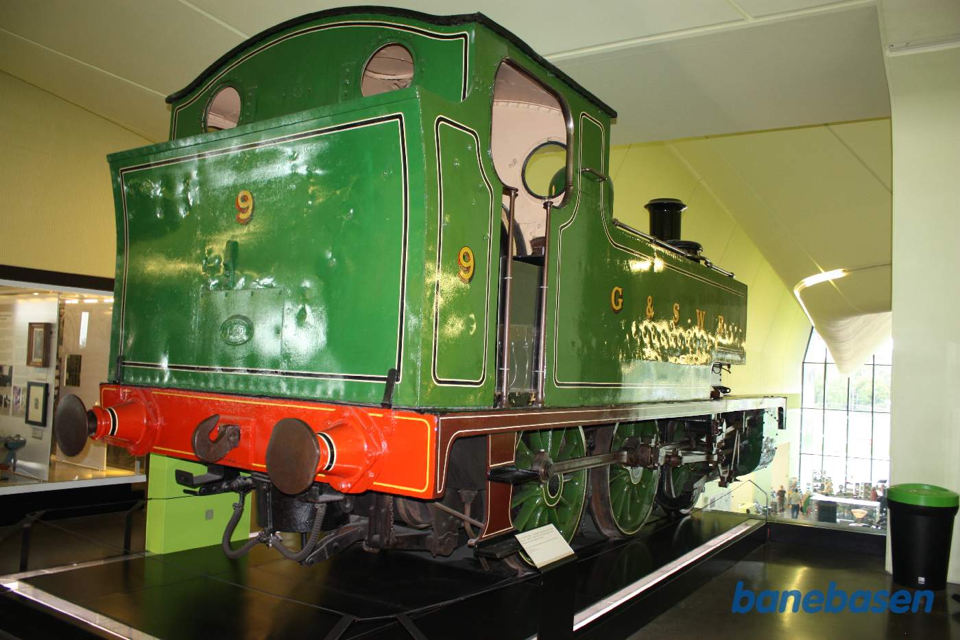 Oppe på 1.sal er udstillet dette flotte damplokomotiv