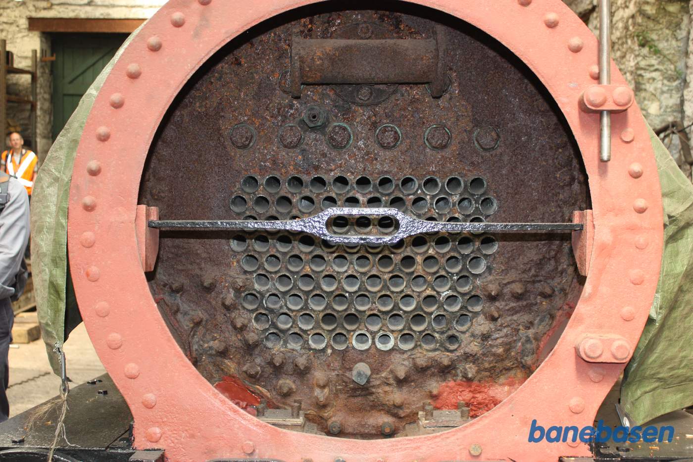 Røgkammeret på et lokomotiv i værkstedet