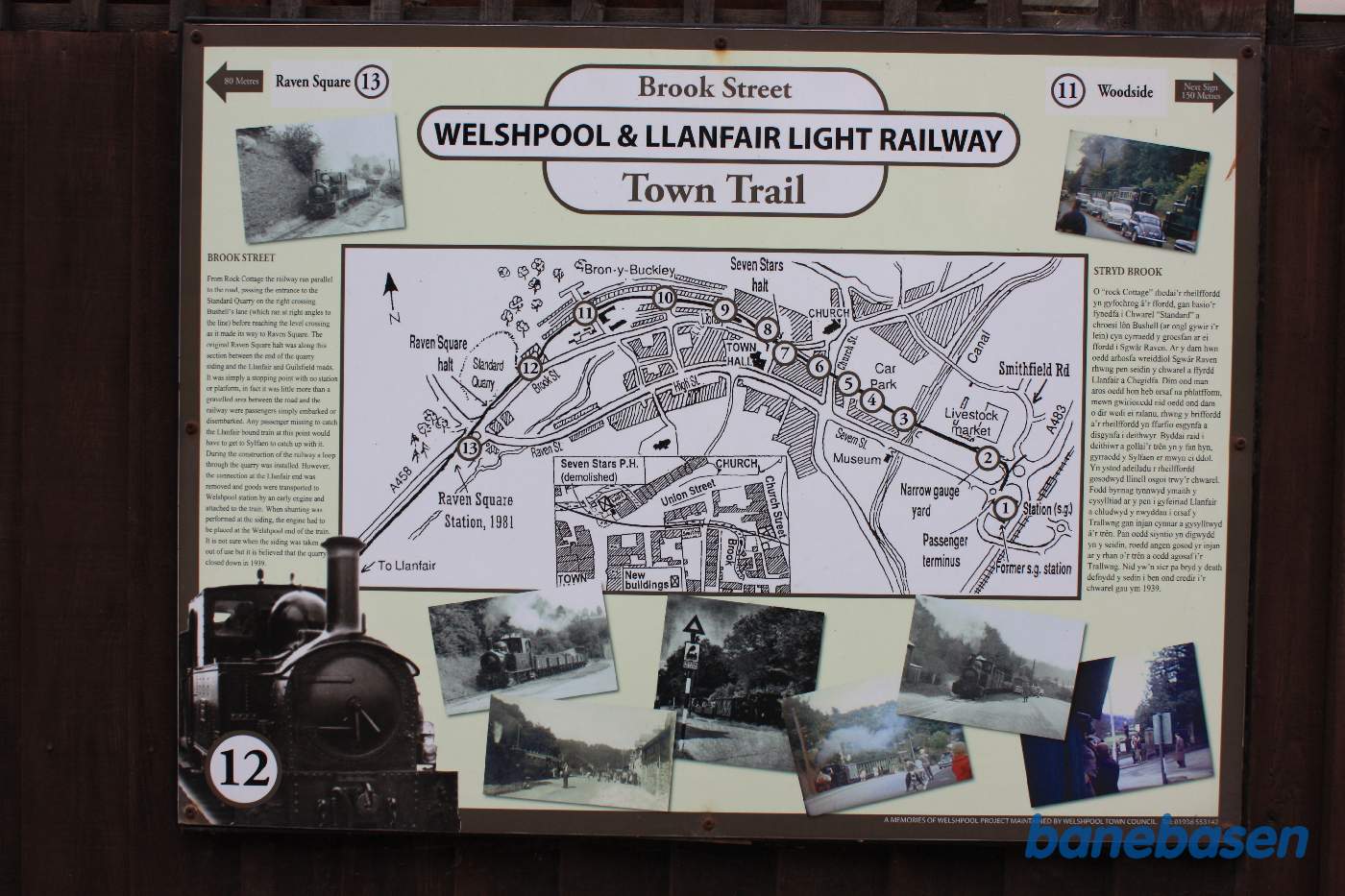 Opslag der viser banens forløb ned til BR-stationen