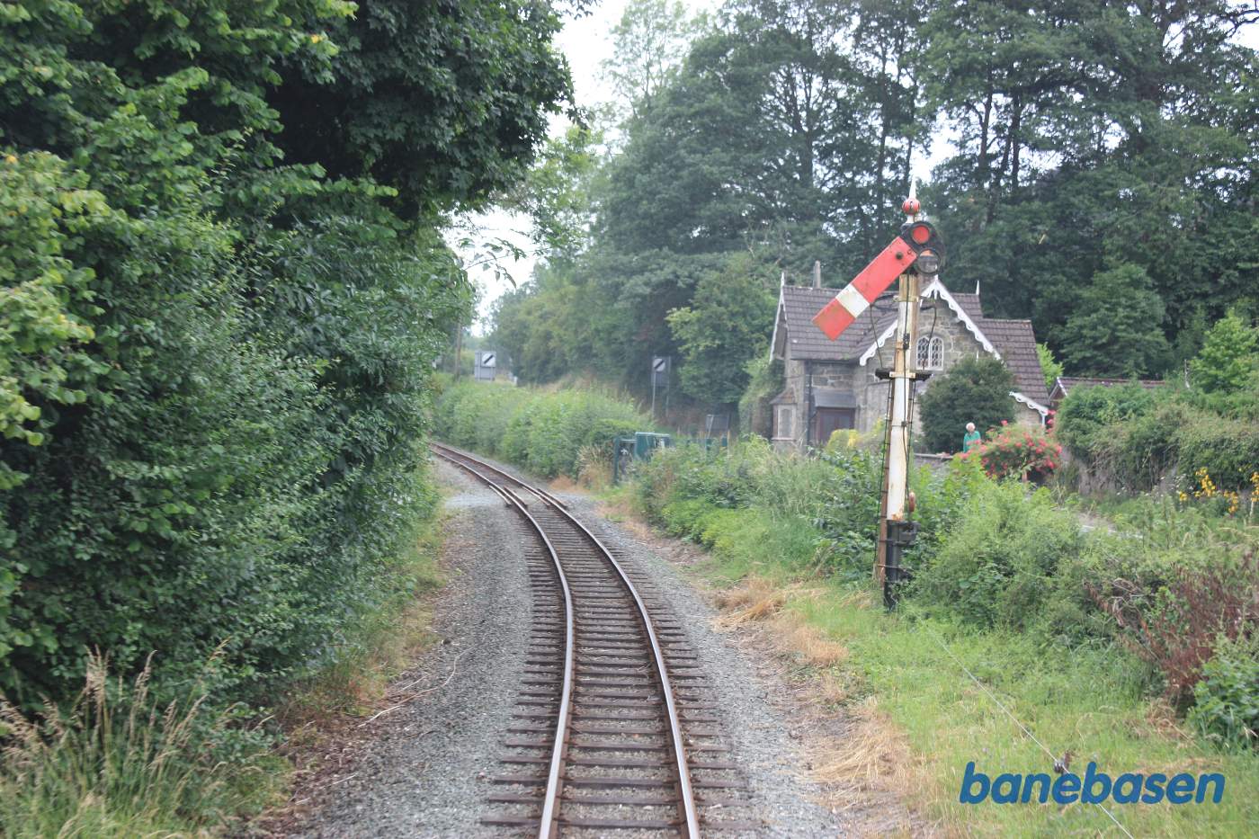 Udkørselssignalet set fra togets bagperron