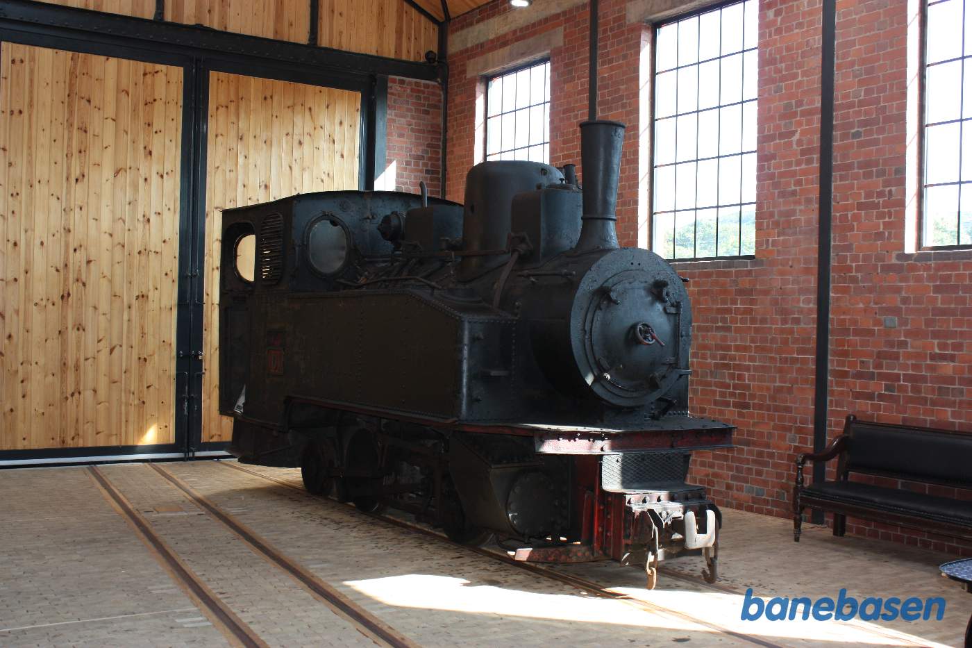 Udstillet damplokomotiv