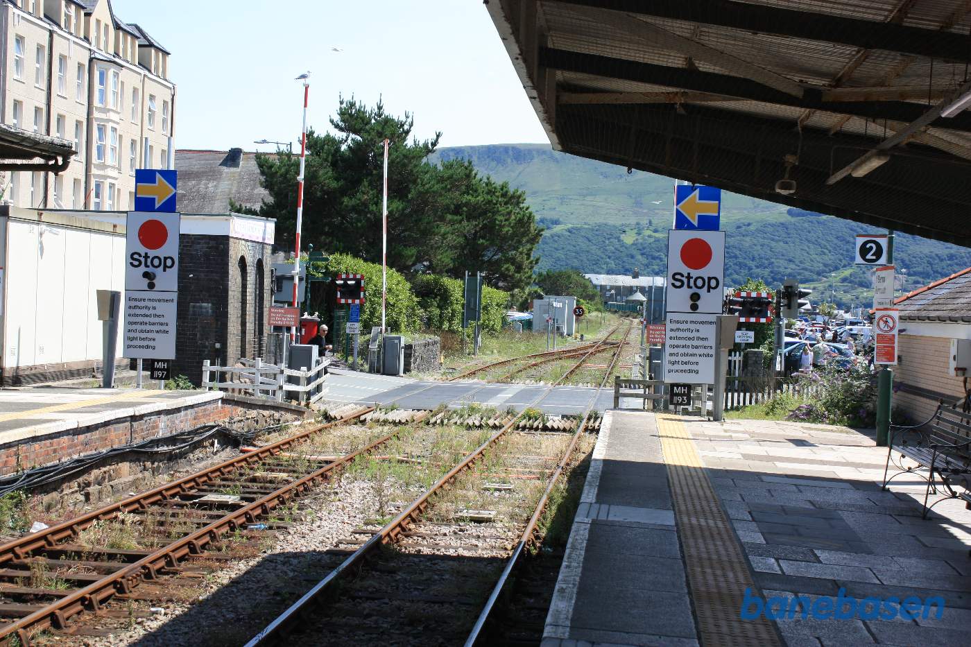 Overkørslen i byen, set fra perronerne