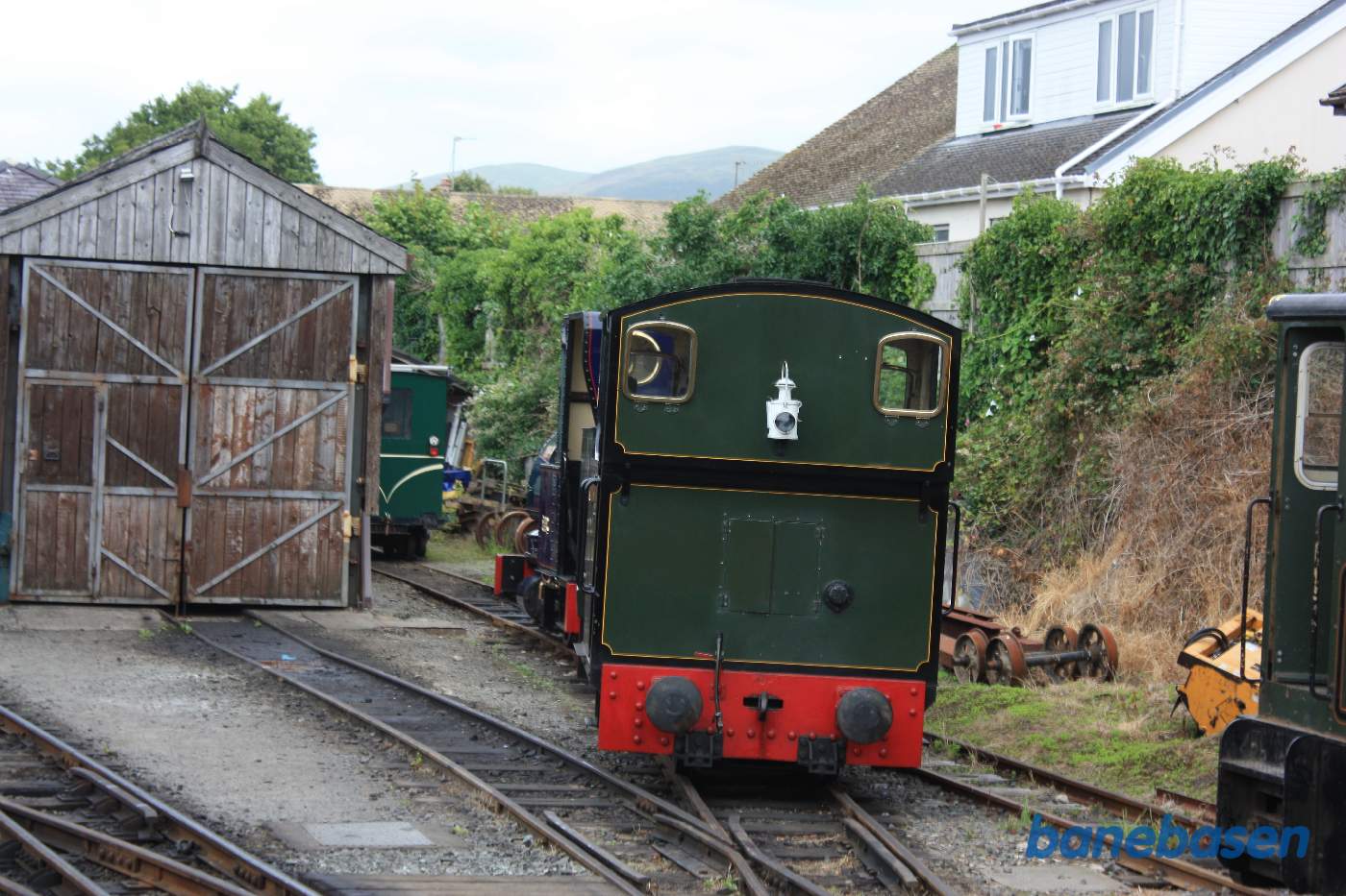 Et grønt damplokomotiv