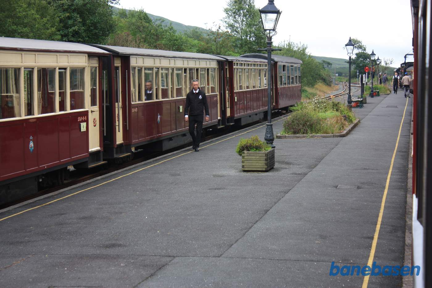 Krydsning med modkørende damptog på vej mod Caernarfon