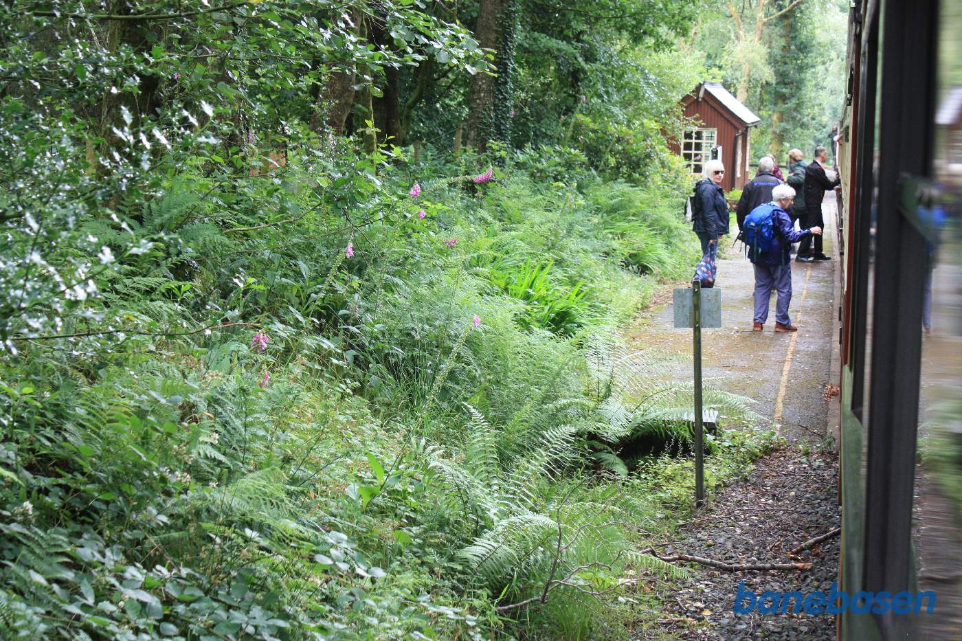 Der var rejsende at optage på det lille trinbræt