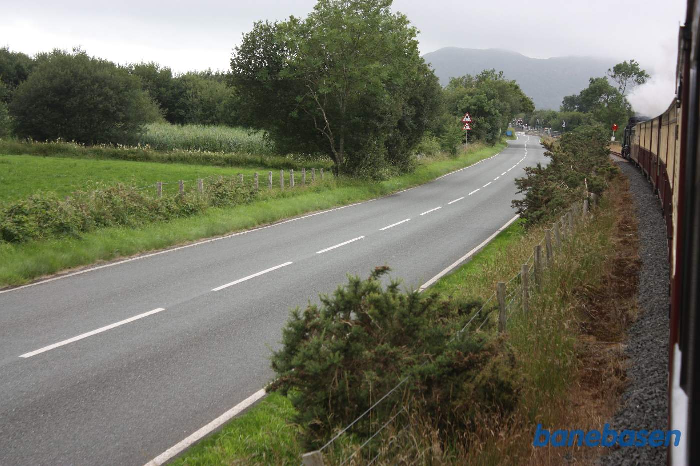Vi kører på strækningen mellem Nantmore og Pont Croesor