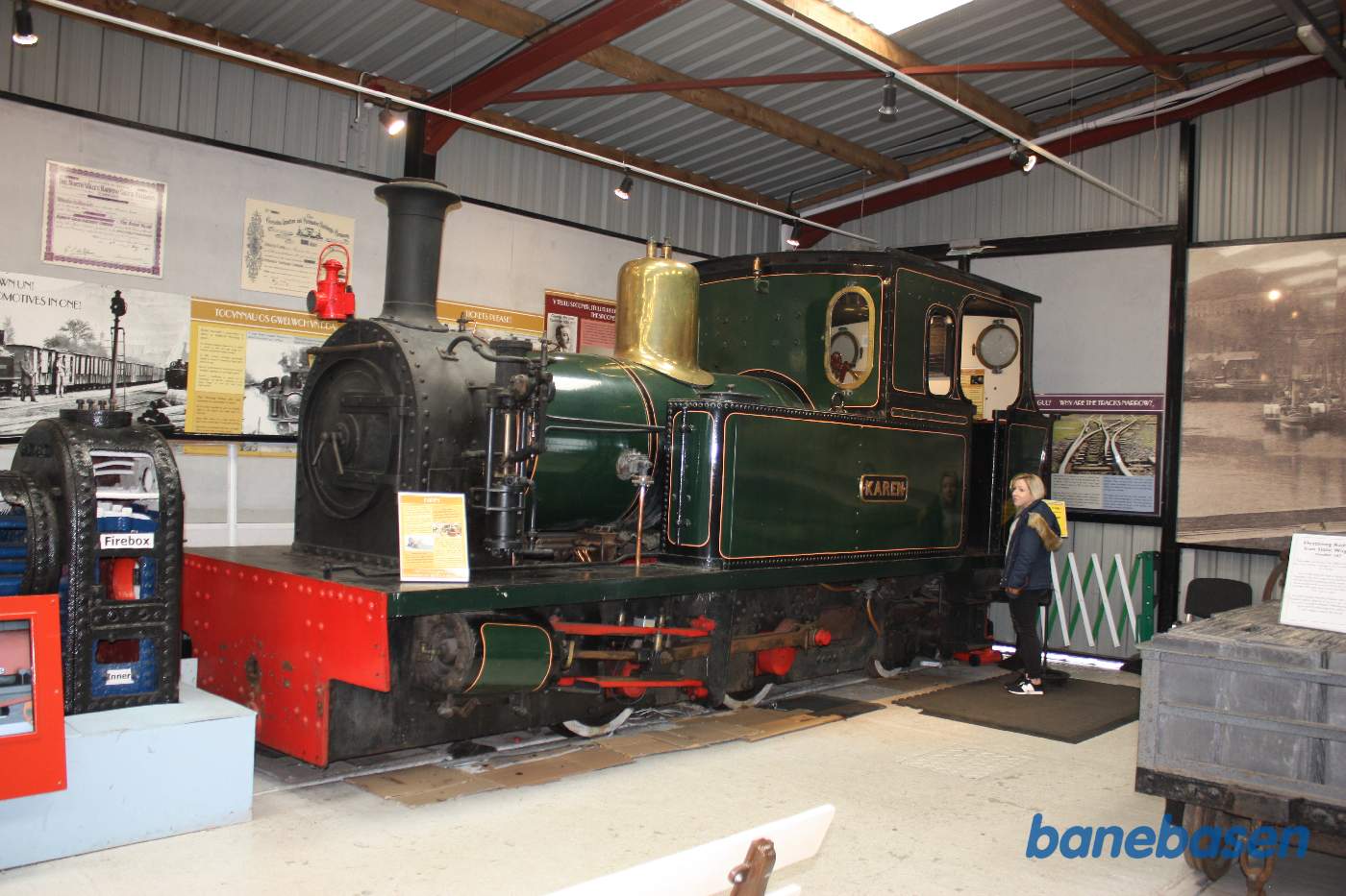 Et grønt damplokomotiv