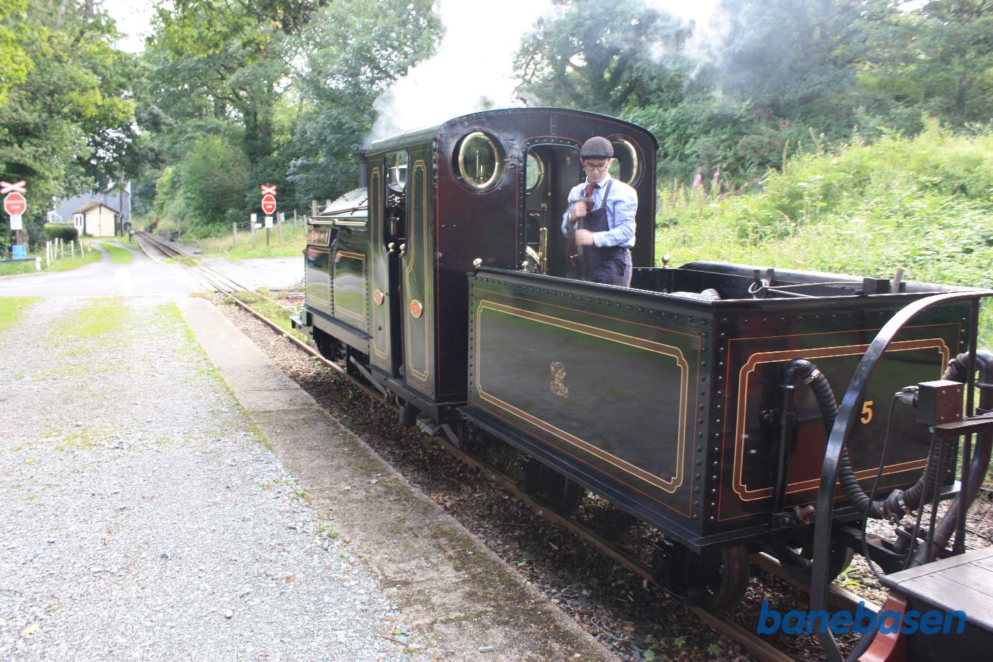 Damplokomotivet ved perron på Boston Lodge trinbræt