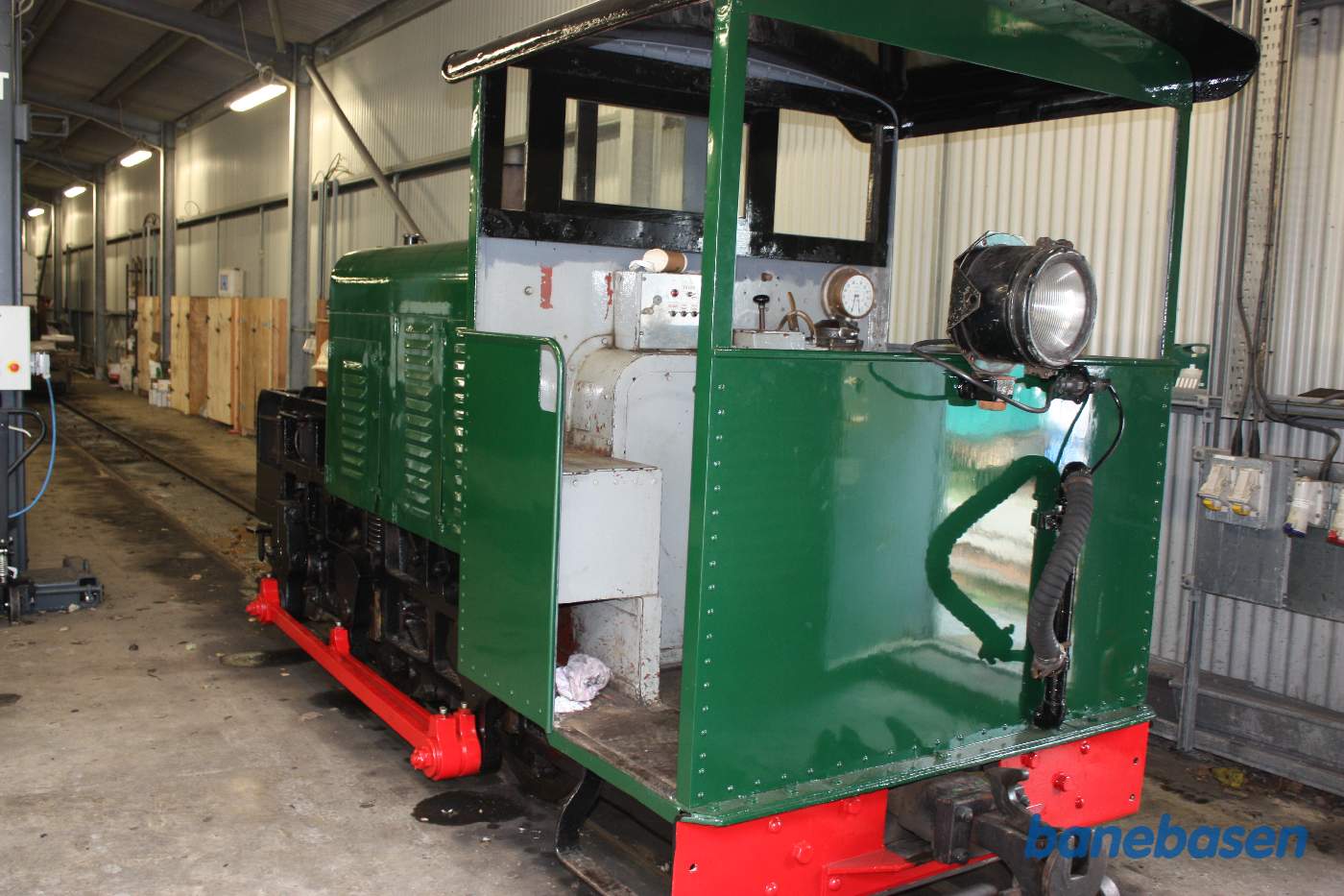 Et grønt diesellokomotiv