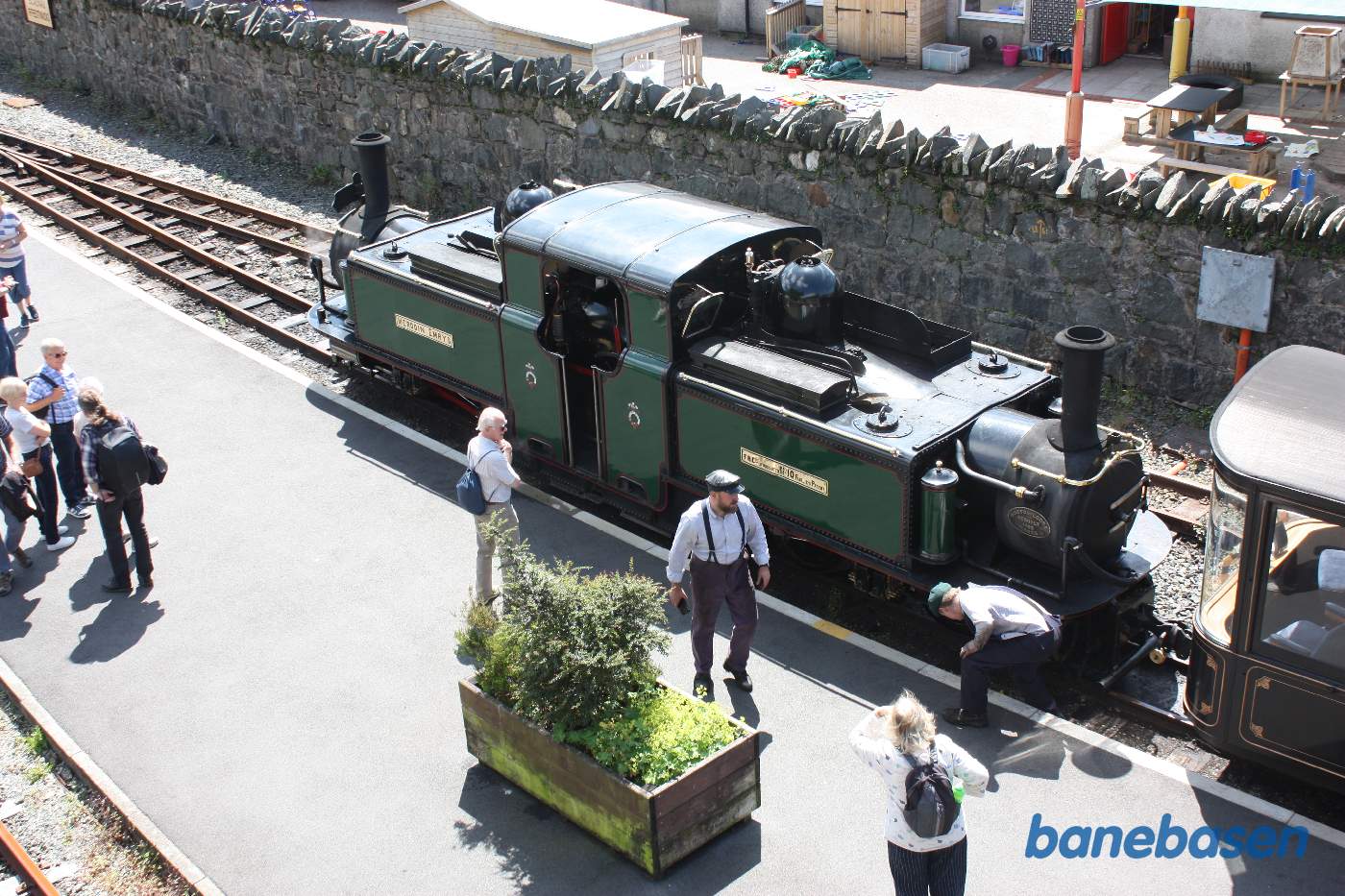 Det grønne double fairlie locomotive set oppe fra