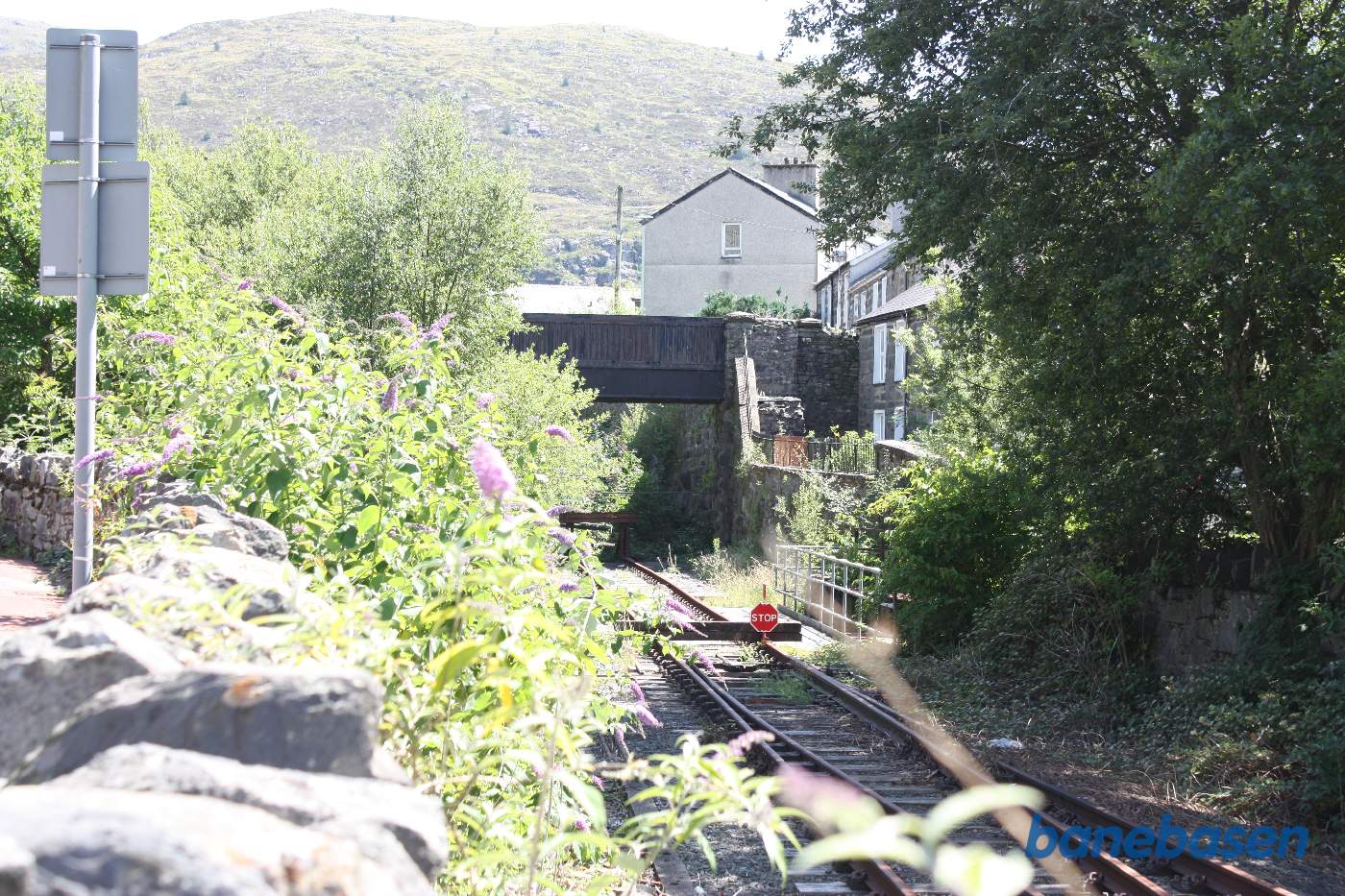 Nærbillede af banens endepunkt