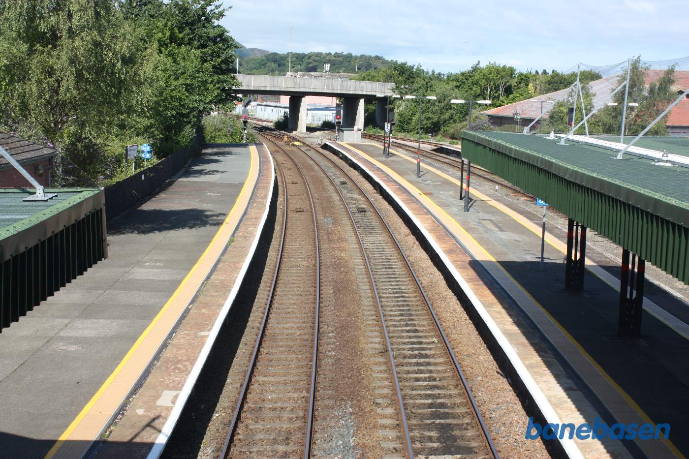 Stationsområdet set fra gangbroen