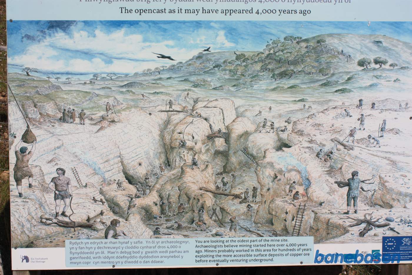 Tegning af minen som den kan have set ud for 4.000 år siden