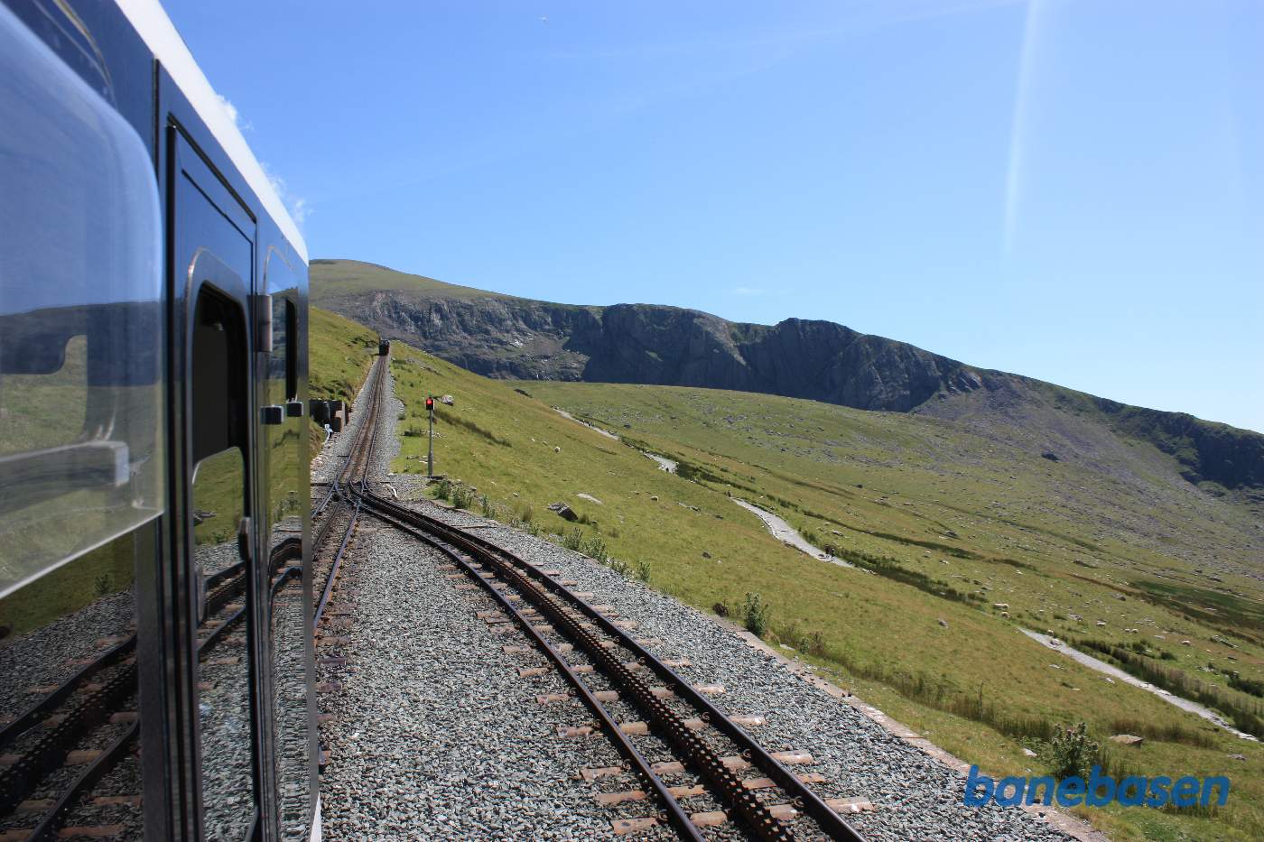 Vi afventer krydsning med modkørende tog